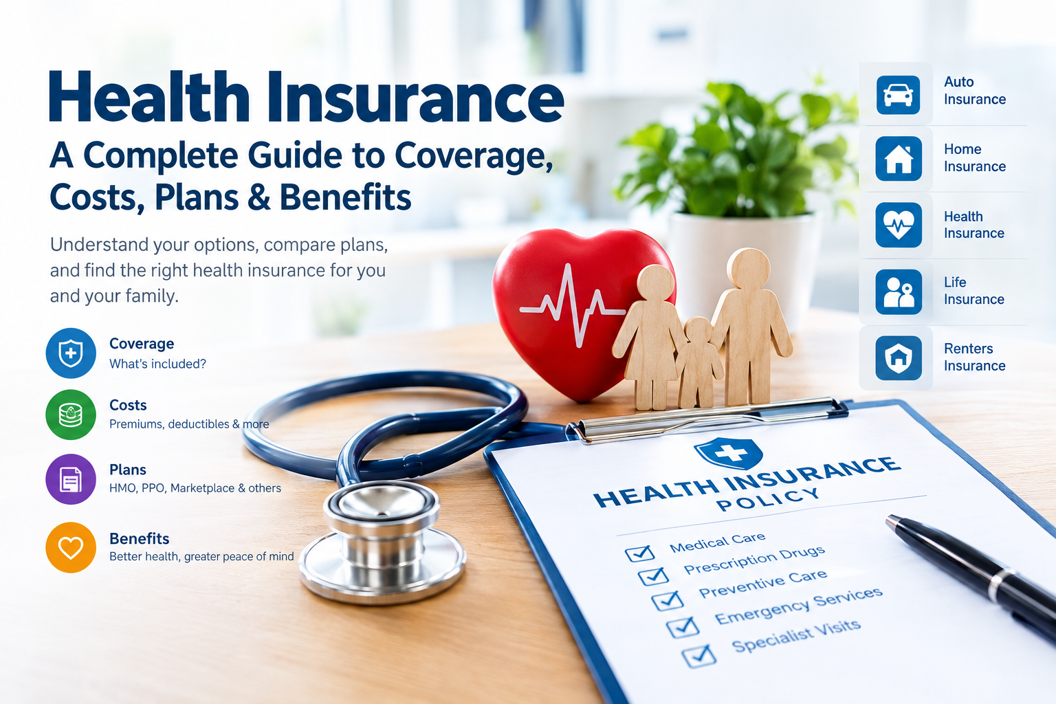 Health Insurance: Coverage, Plans, Costs & Benefits Explained